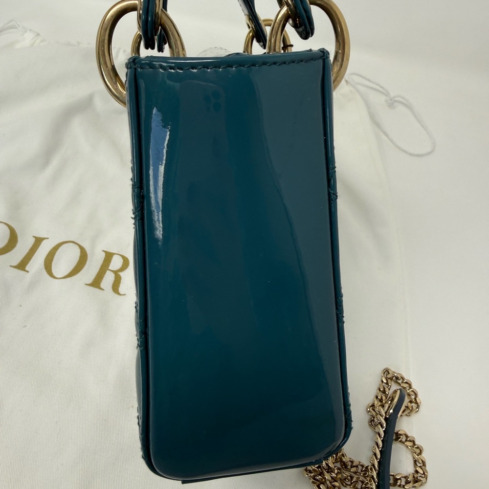 Dior Mini Bag in Teal with Gold Accents - Picture 16 of 16